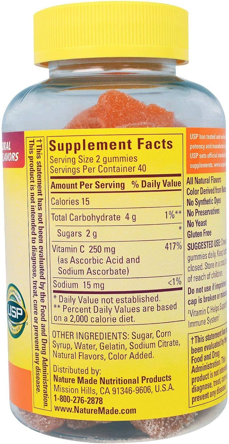 Nature Made Adult Gummies Vitamin C Size 80ct - Pack of 80 Adult Gummies for Daily Health Support