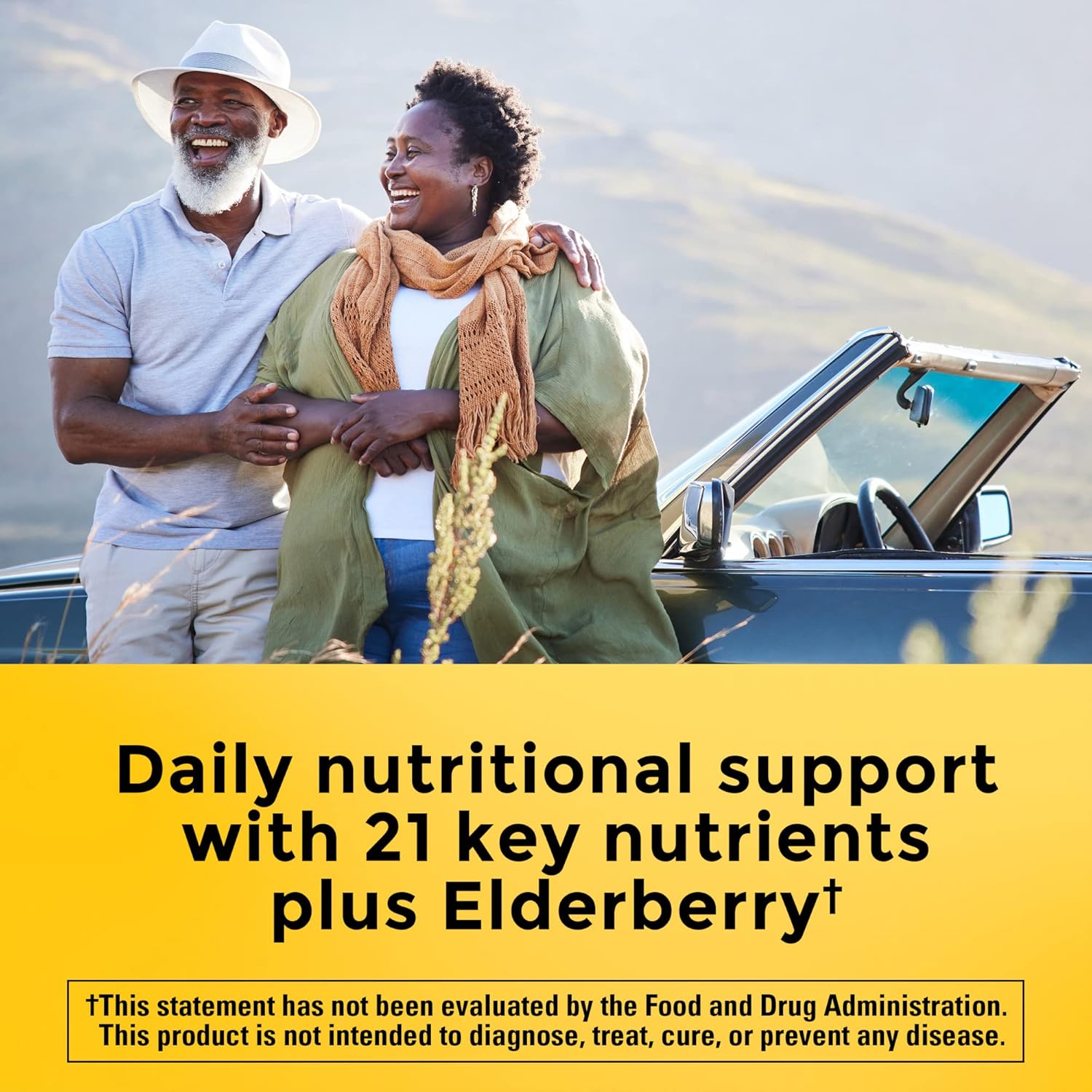 Nature Made Multi + Elderberry Capsules - Daily Immune Support Multivitamin - 60 Count Bottle