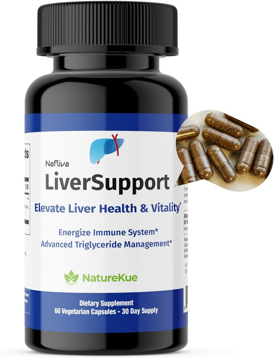 NATUREKUE INNOVATIVE INTEGRATIVE PREVENTIVE NatureKue LiverSupport – Advanced Health Supplement with Deepure Tea & Milk Thistle | Supports Natural Detox, Antioxidant & Energy | 60 Vegetarian Capsules