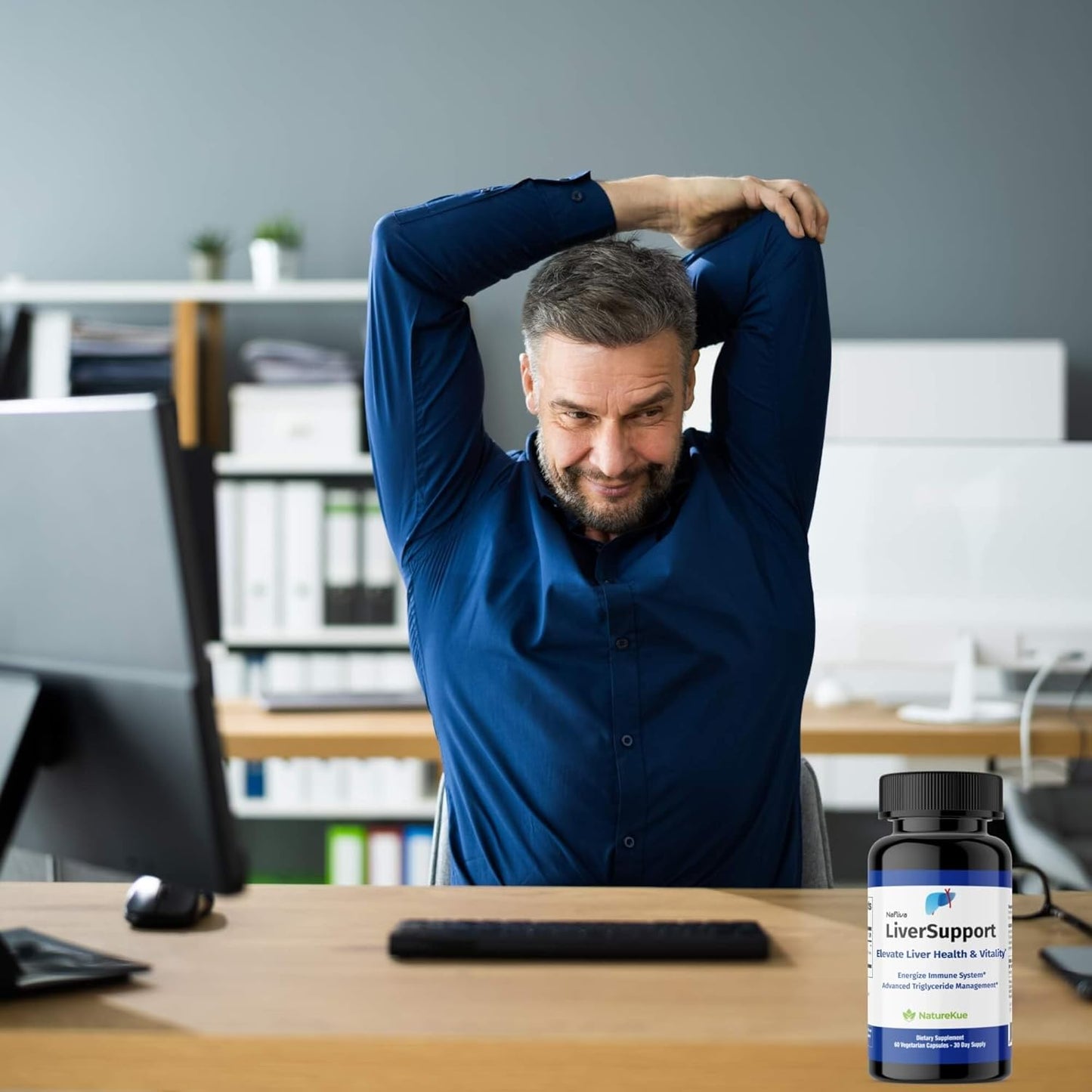 NATUREKUE INNOVATIVE INTEGRATIVE PREVENTIVE NatureKue LiverSupport – Advanced Health Supplement with Deepure Tea & Milk Thistle | Supports Natural Detox, Antioxidant & Energy | 60 Vegetarian Capsules