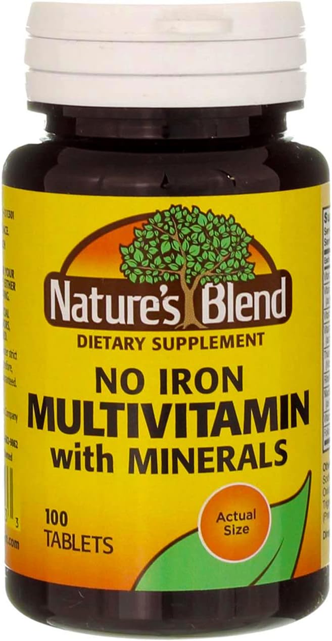 Nature's Blend Multiple Vitamin & Mineral Tablets Without Iron - 300 Tablets, 3-Pack