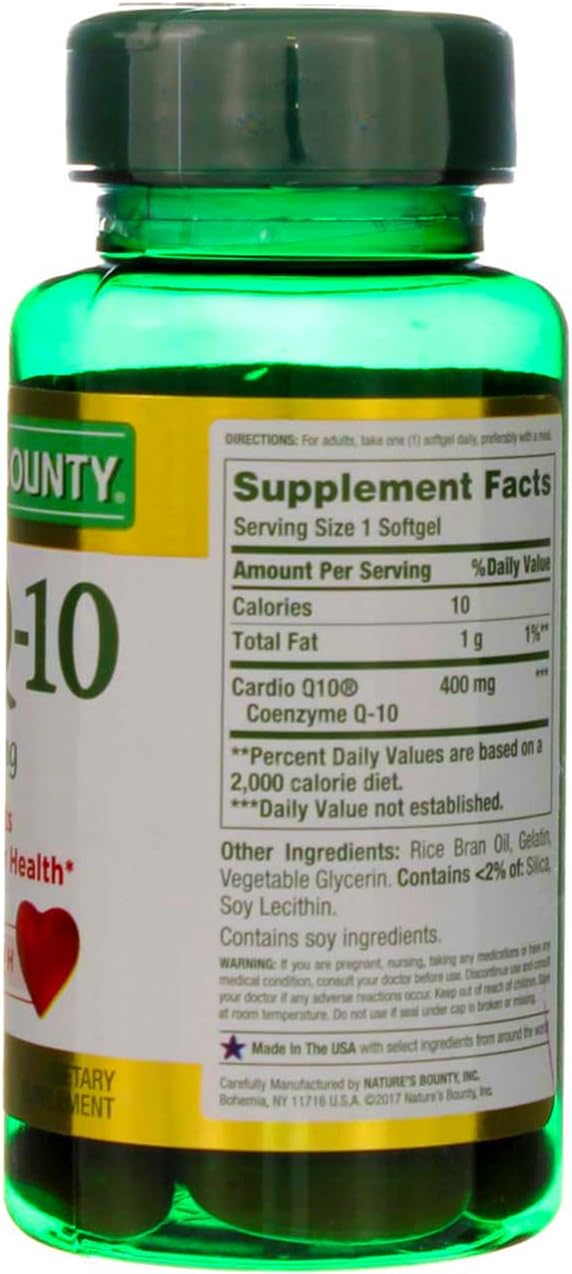 Nature's Bounty Cardio Q10 400mg Softgels - 78 Softgels - Pack of 2