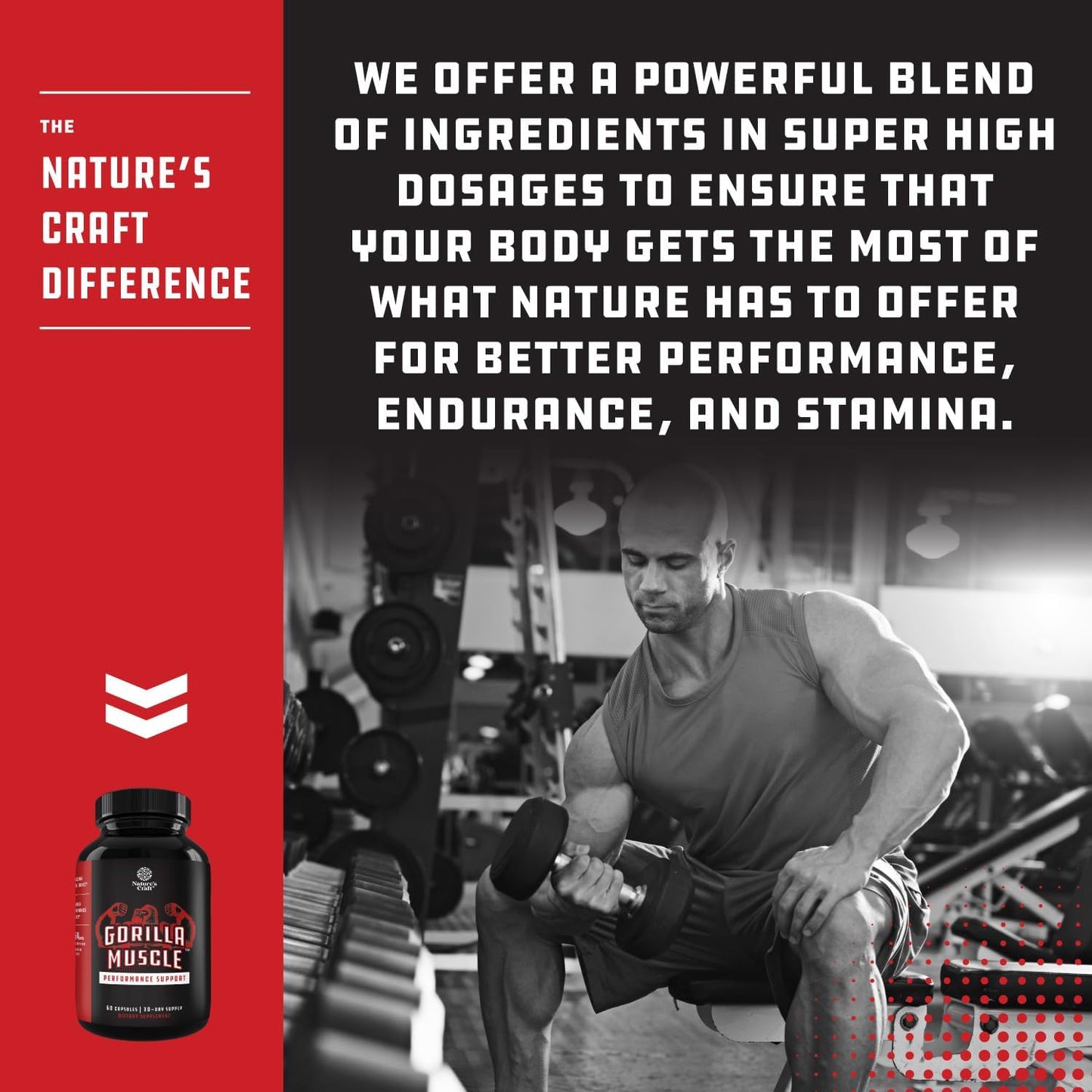 Natures Craft Horny Goat Weed & Strength & Stamina Enhancer Bundle for Male Stamina, Energy, Muscle Enlargement & Strength