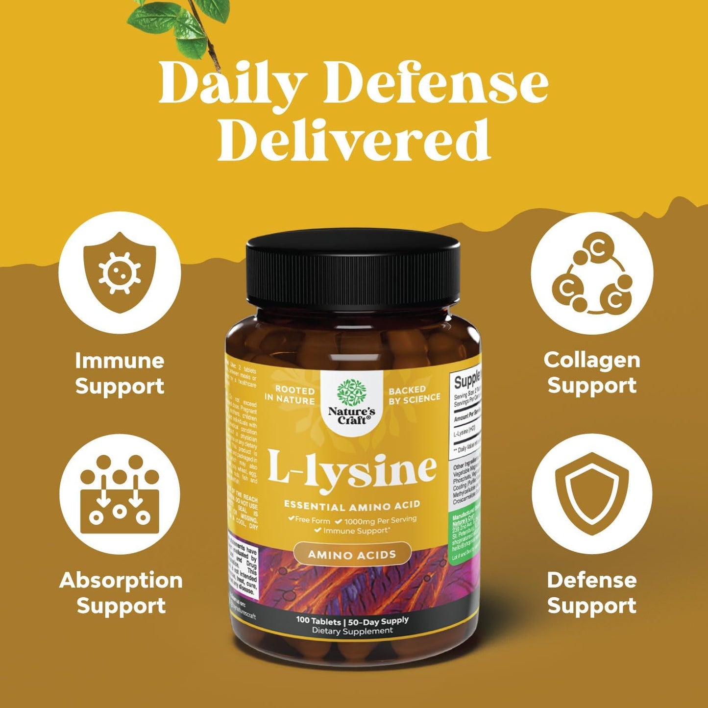 Natures Craft Milk Thistle Liver Support and L-Lysine 1000mg Bundle - Herbal Liver Supplement with Silymarin and Essential Amino Acids