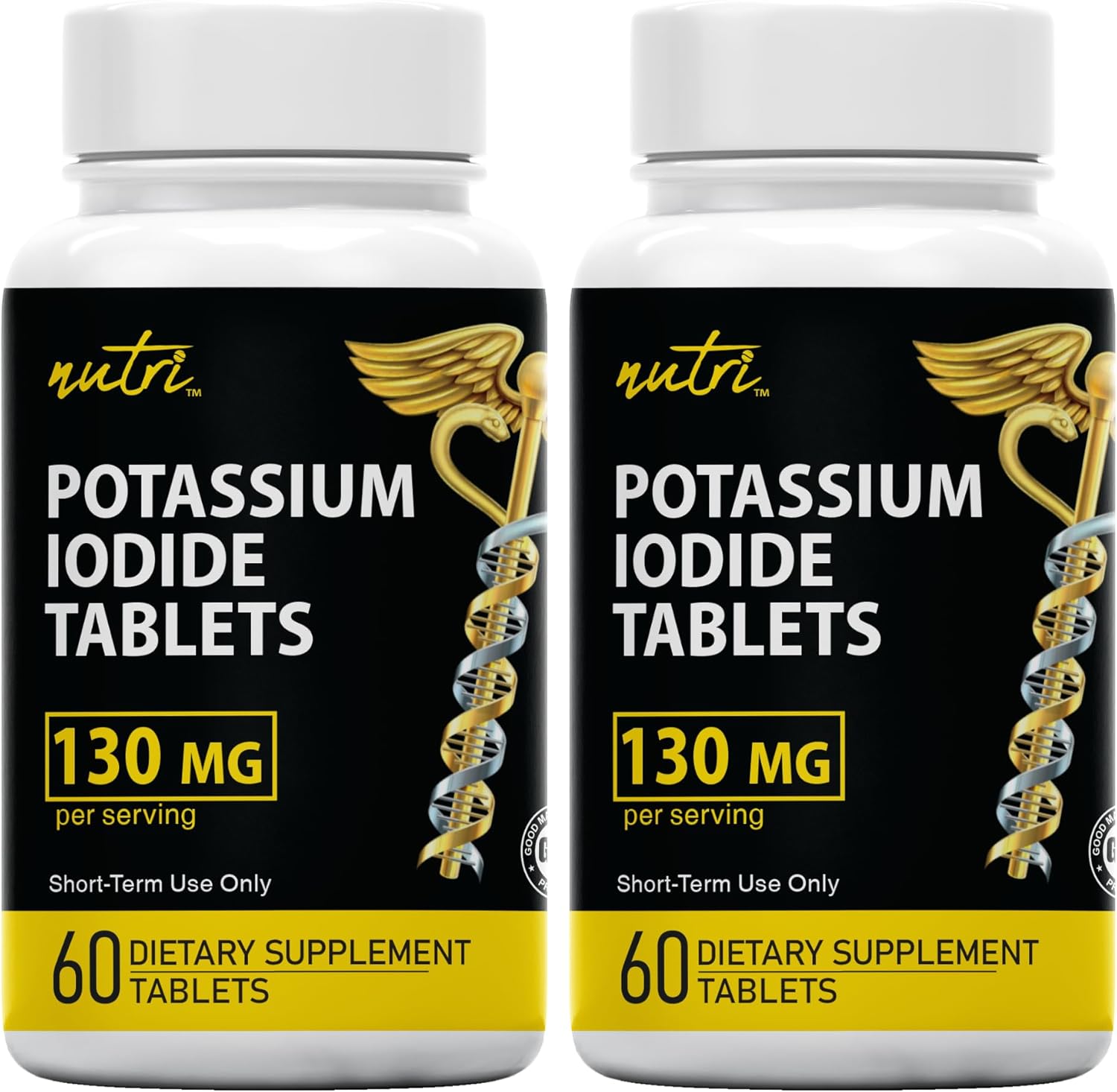 Nature's Fusions Potassium Iodide Tablets 130mg - Pack of 2 (120 Tablets) - YODO Naciente - KI Pills - Yoduro de Potasio - EXP 10/2032