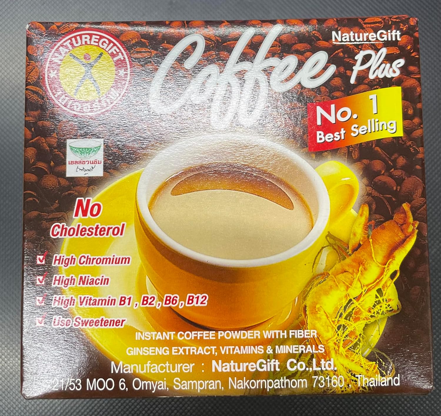 Nature's Gift Coffee Plus with Fiber, Ginseng Extract, Vitamins & Minerals - 10 Sachets (135g)
