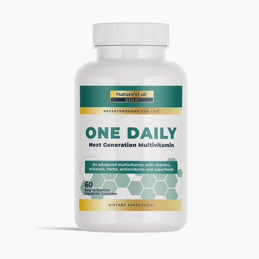 Nature's Lab Gold One Daily Multivitamin - 19 Essential Vitamins & Minerals with Vitamin C, D3, Zinc - 60 Capsules