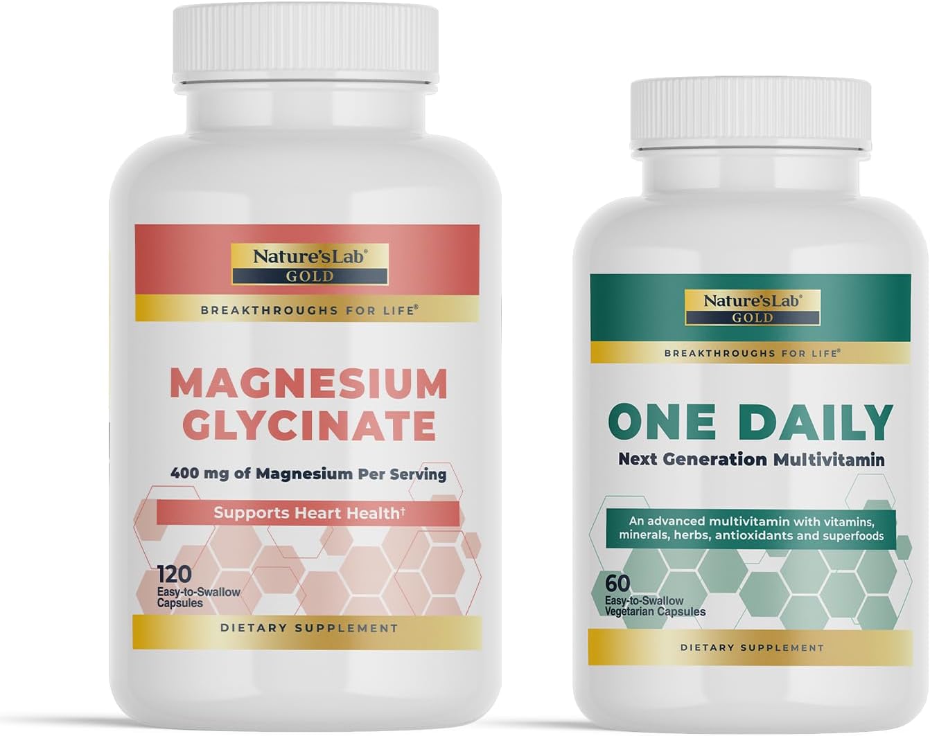 Nature's Lab Gold One Daily Multivitamin with Magnesium Glycinate Supplement - 30 Capsules