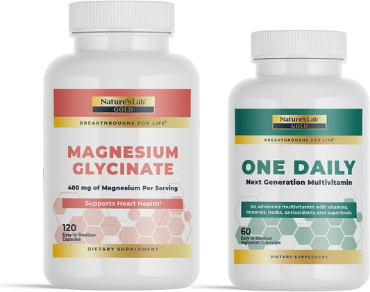 Nature's Lab Gold One Daily Multivitamin with Magnesium Glycinate Supplement - 30 Capsules