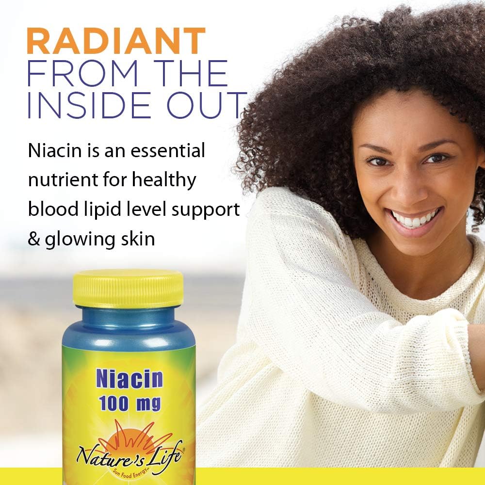 Natures Life Niacin 100mg Supplement for Healthy Blood Lipid, Circulation, and Skin - 250CT