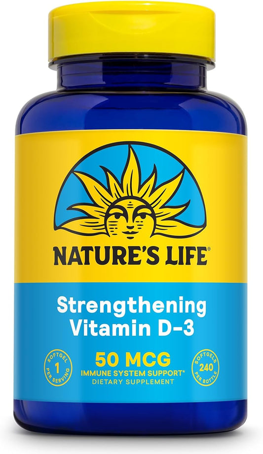NATURE'S LIFE Vitamin D3 2000 IU Softgels - Bone Health & Immune Support - Lab Verified - 240 Servings