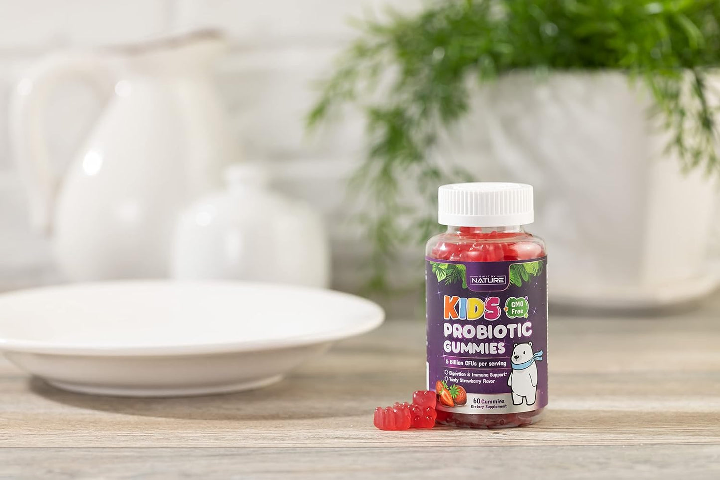 Nature's Own Kids Probiotic Gummies - 6 Strains for Digestive & Immune Health - Chewable Supplement - 60 Gummies