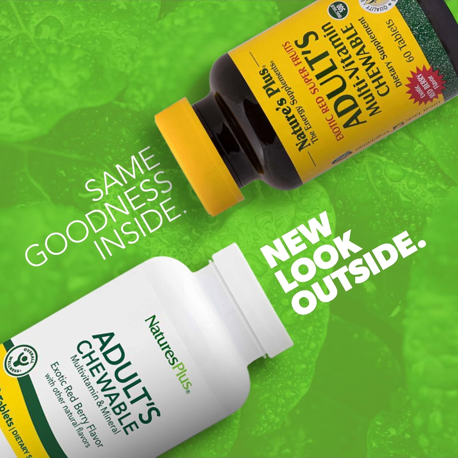 Natures Plus Adult Chewable Multivitamin Exotic Red Berry Flavor - 180 Servings - Vegetarian & Gluten Free - 90 Tablets x 2 Pack