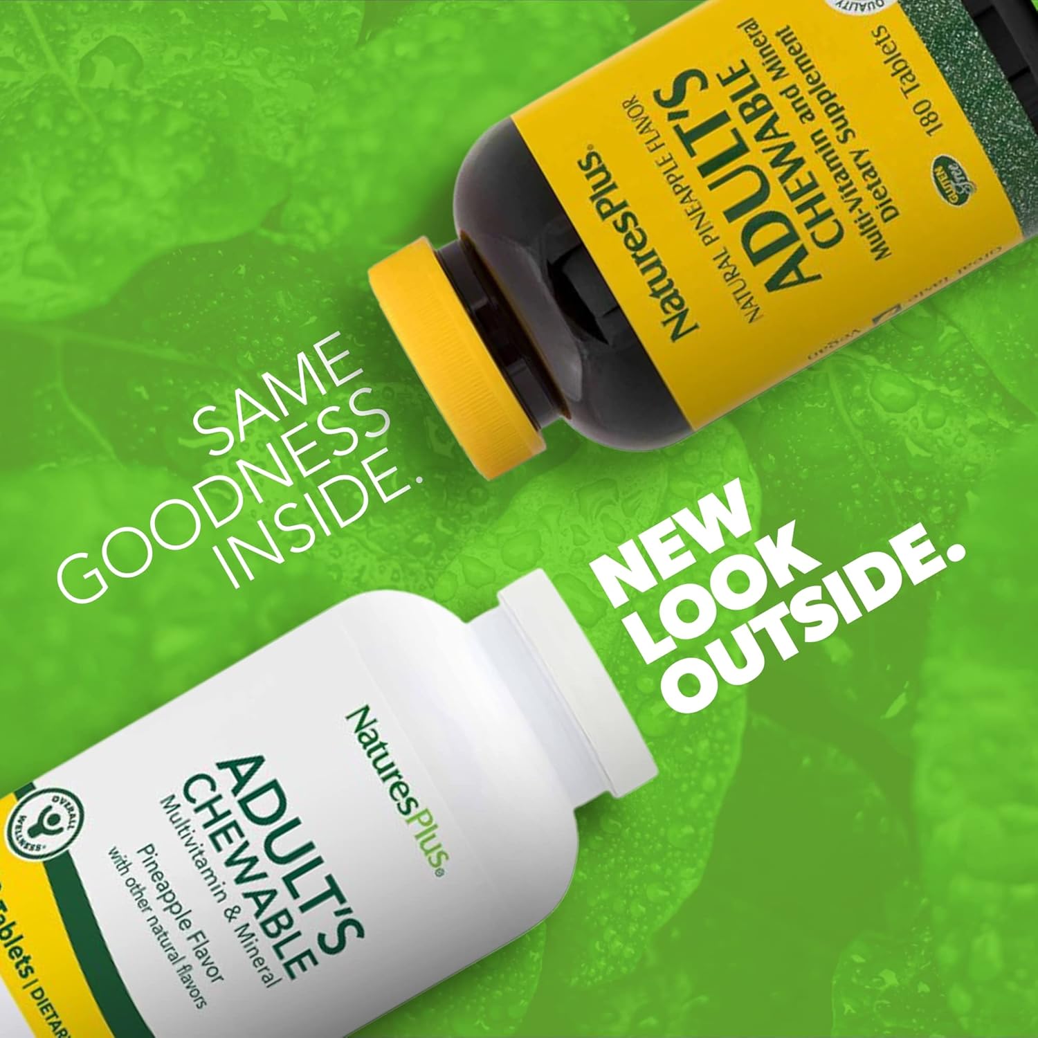 Natures Plus Adult's Chewable Multivitamin - 180 Vegetarian Pineapple Tablets - Whole Foods Supplement for Energy & Health - Gluten-Free - 180 Servings