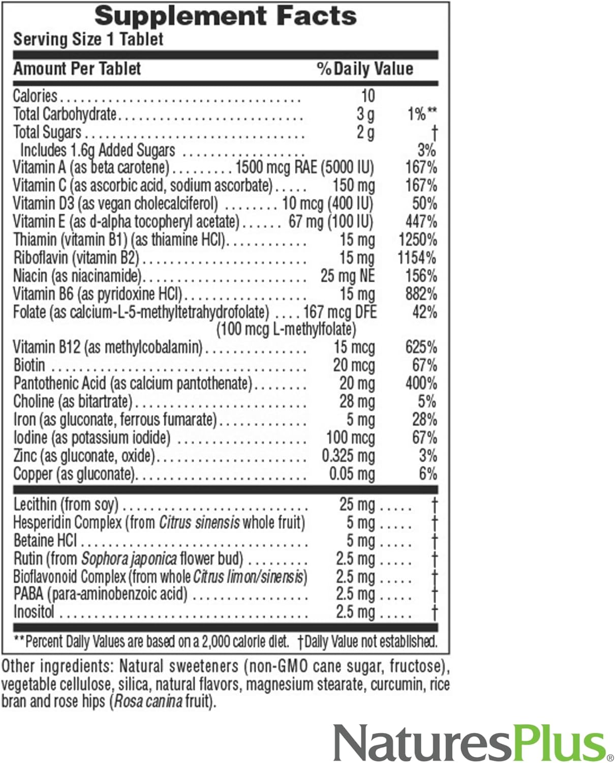Natures Plus Adult's Pineapple Chewable Multivitamin - 90 Vegetarian Tablets - Natural Whole Foods for Energy & Health - Gluten-Free