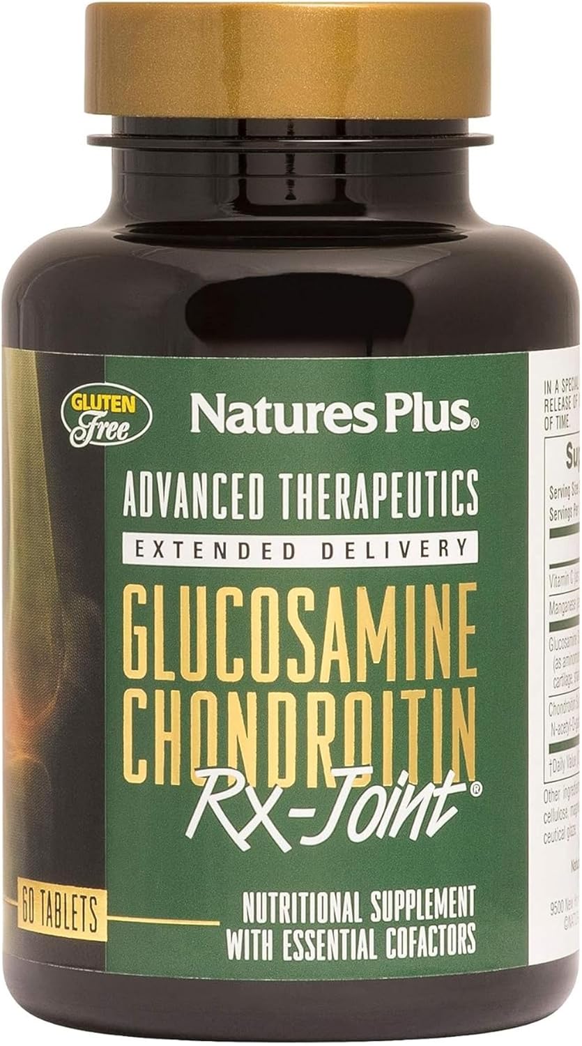 Natures Plus Advanced Therapeutics Glucosamine/Chondroitin Rx Joint Tablets - 1000 mg Glucosamine - Gluten-Free - Supports Healthy Joints