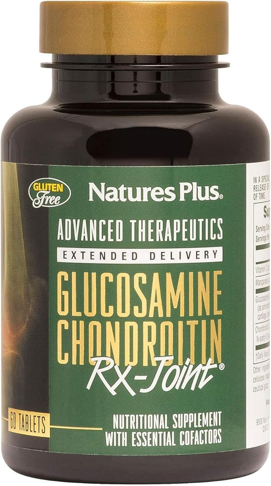 Natures Plus Advanced Therapeutics Glucosamine/Chondroitin Rx Joint Tablets - 1000 mg Glucosamine - Gluten-Free - Supports Healthy Joints