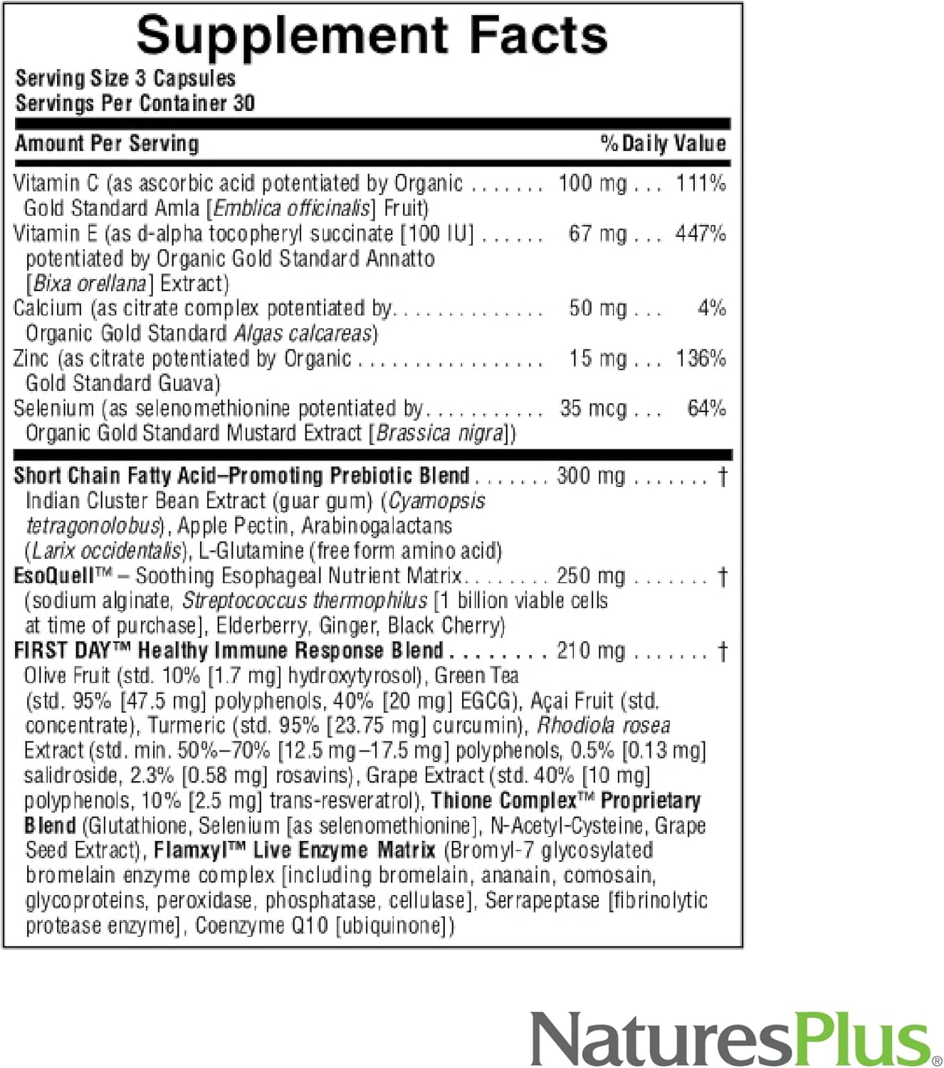 Natures Plus AgeLoss Digestion Support Capsules - Prebiotics, Enzymes, L-Glutamine - 90 Count - Gluten Free - 30 Servings