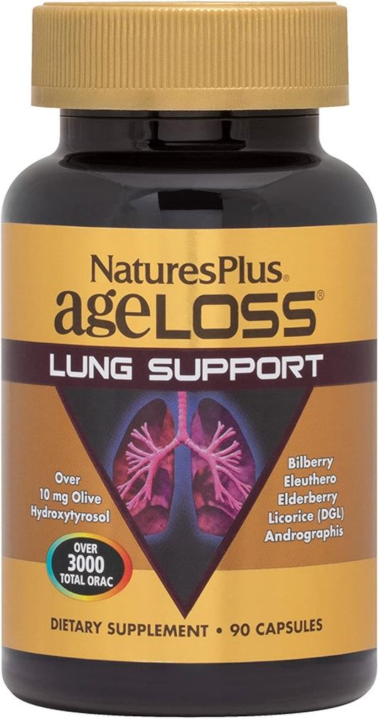 Natures Plus AgeLoss Lung Support Capsules - Vegetarian & Gluten Free - 30 Servings