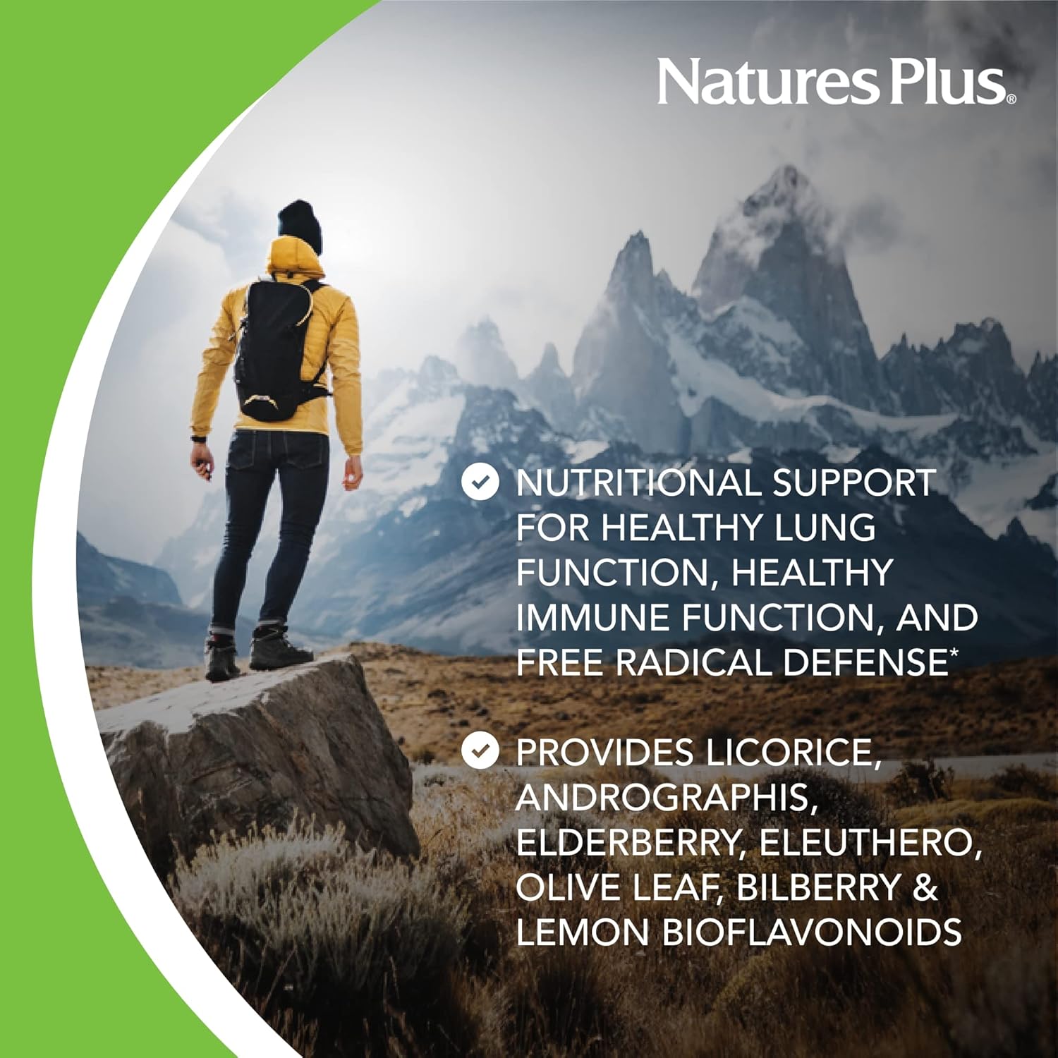 Natures Plus AgeLoss Lung Support Capsules - Vegetarian & Gluten Free - 30 Servings