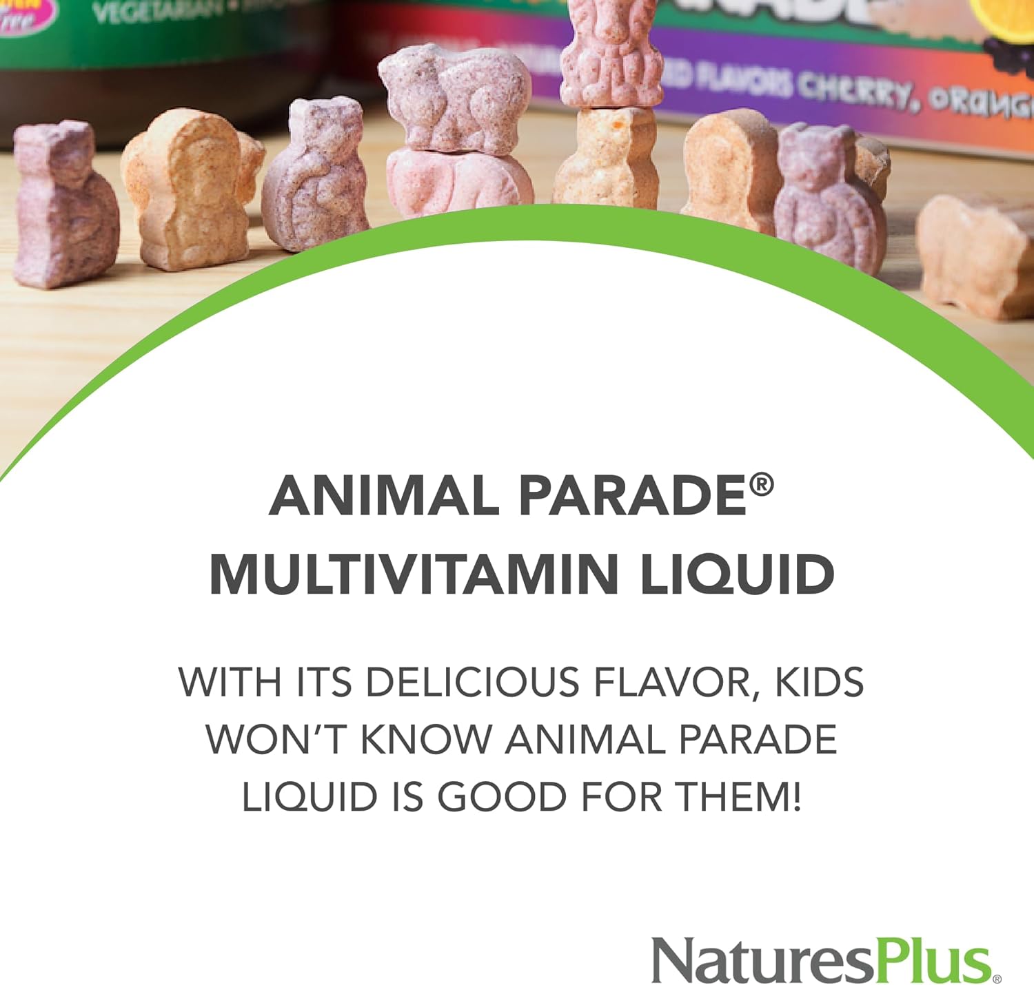Natures Plus Animal Parade Children's Liquid Multivitamin - Tropical Berry Flavor - 30 fl oz - Whole Food Supplement - Vegetarian - 60 Servings