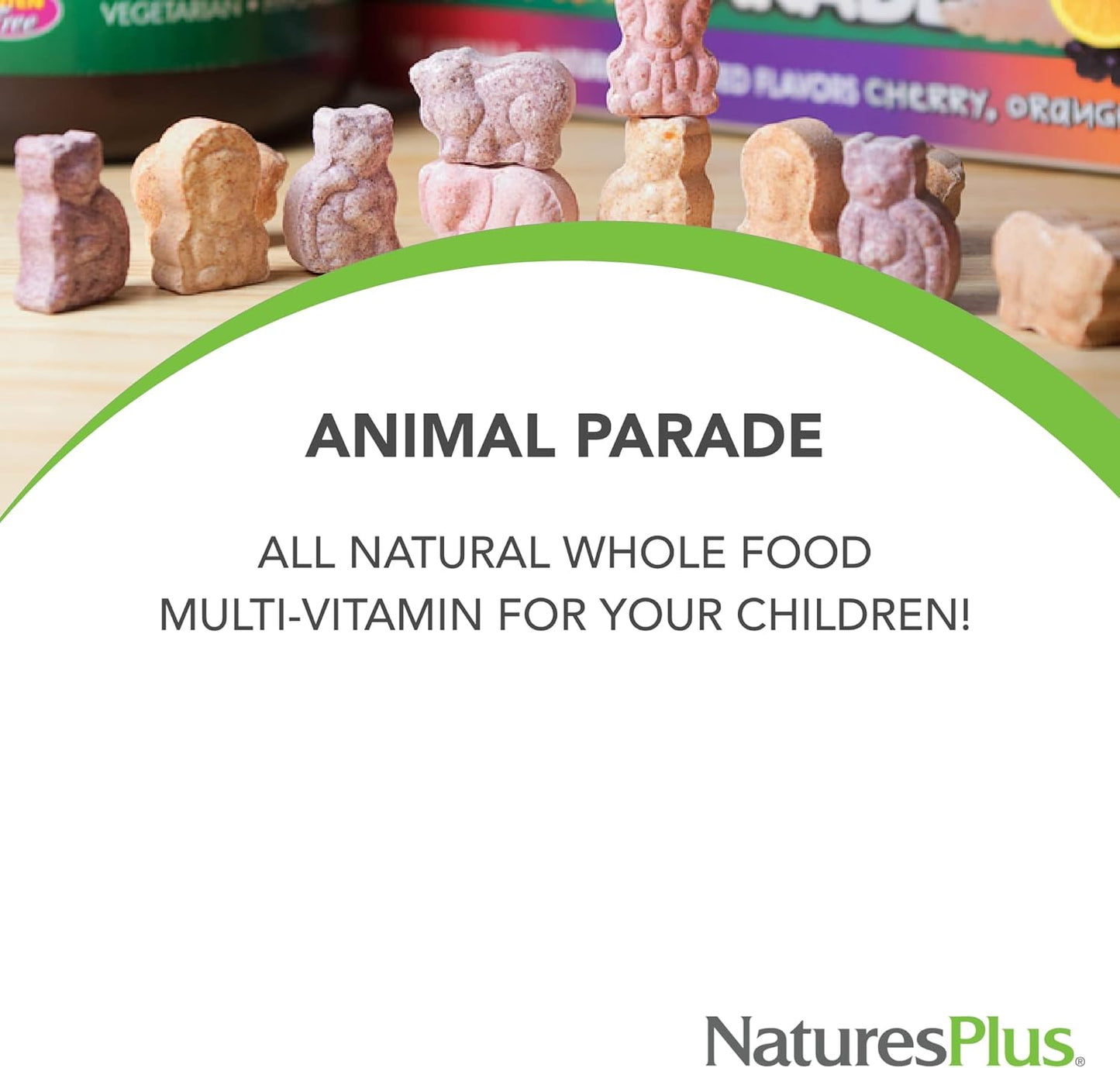 Natures Plus Animal Parade Source of Life Gold Children's Liquid Multivitamin - Tropical Berry Flavor - Immune Support - Organic Whole Foods - Gluten-Free Vegan - 60 Servings