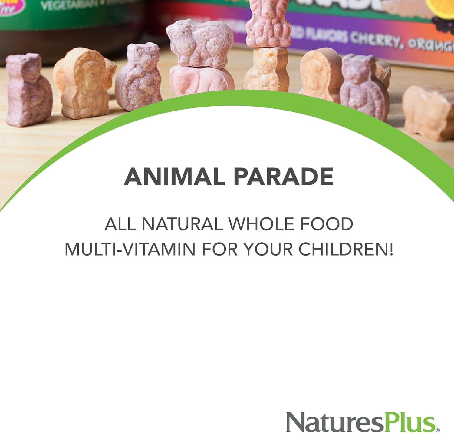 Natures Plus Animal Parade Source of Life Gold Children's Liquid Multivitamin - Tropical Berry Flavor - Immune Support - Organic Whole Foods - Gluten-Free Vegan - 60 Servings