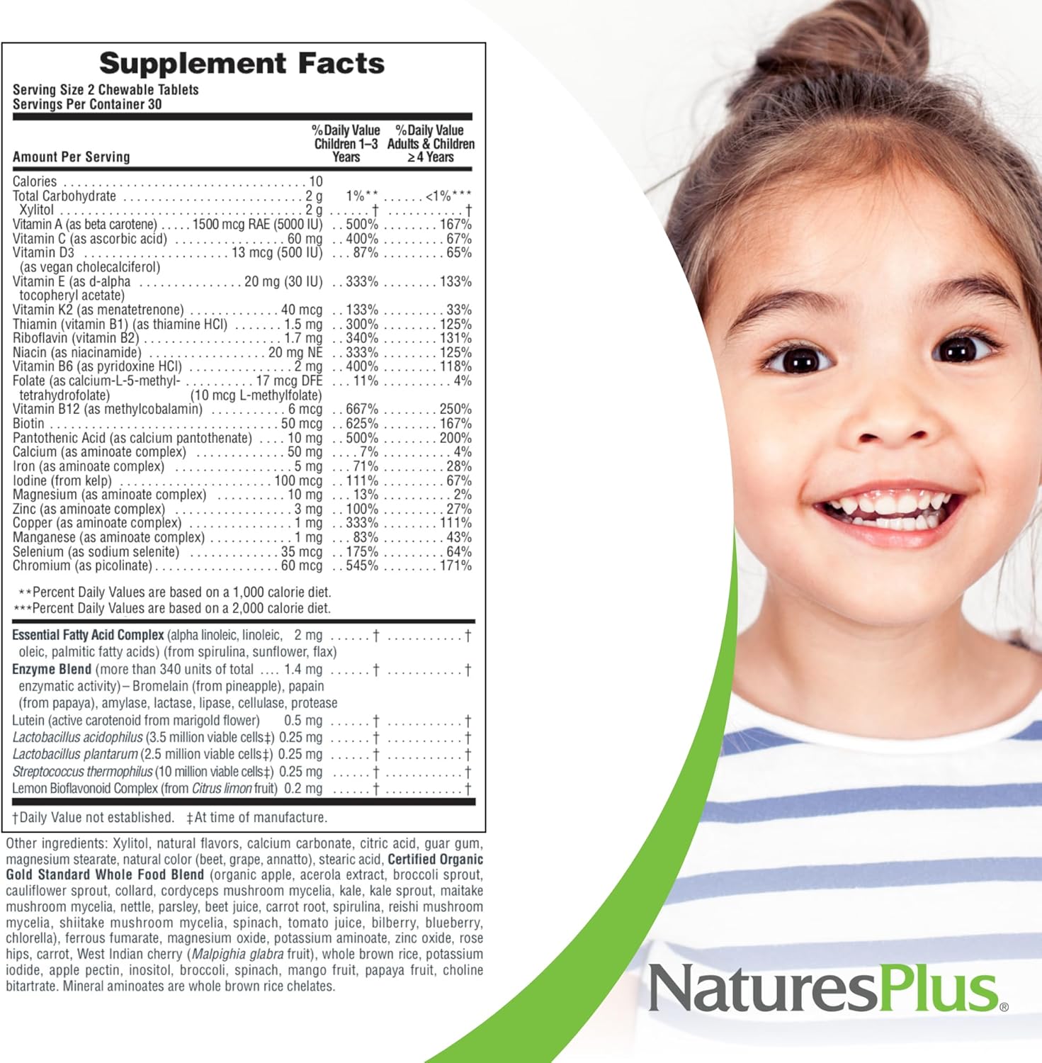 Nature's Plus Animal Parade Source of Life Gold Children's Chewable Multivitamin - 60 Tablets - Assorted Flavors - Vegetarian & Gluten-Free