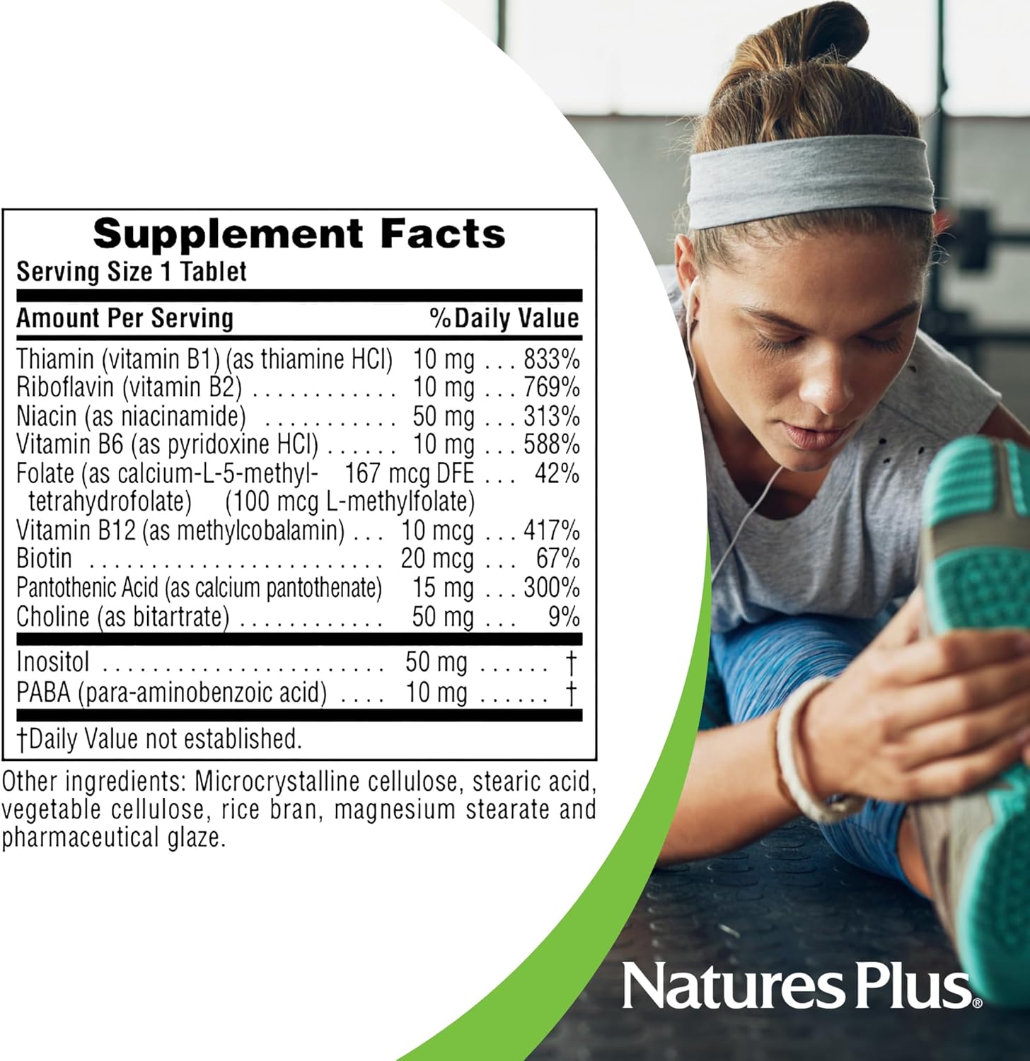 Natures Plus B-Complex with Rice Bran Tablets - 90 Count