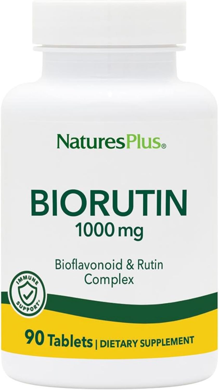 Natures Plus Biorutin 1000 mg Tablets - Bioflavonoid & Rutin Complex - Supports Vascular Function & Circulation - Vegetarian, Gluten Free