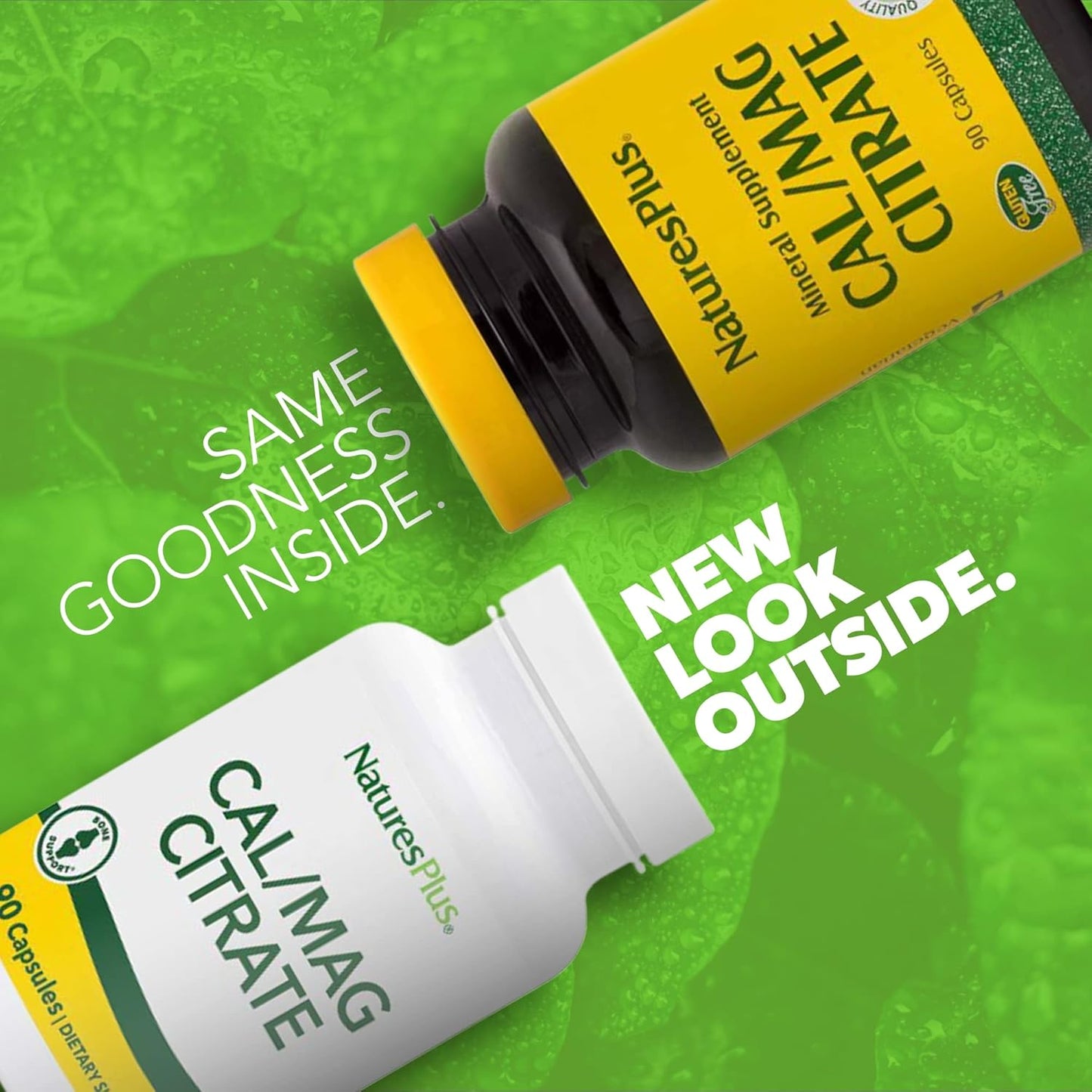Natures Plus Cal/Mag Citrate 90 Vegetarian Capsules - Supplement for Bone Health and Muscle Function