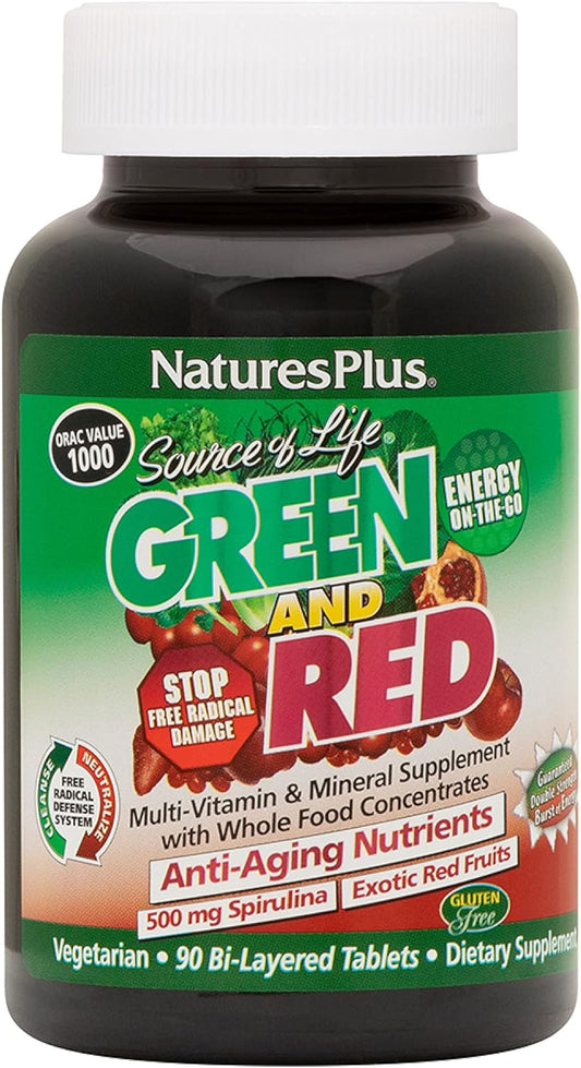 Natures Plus Green and Red Multi Vitamin - 90 Count Bottle