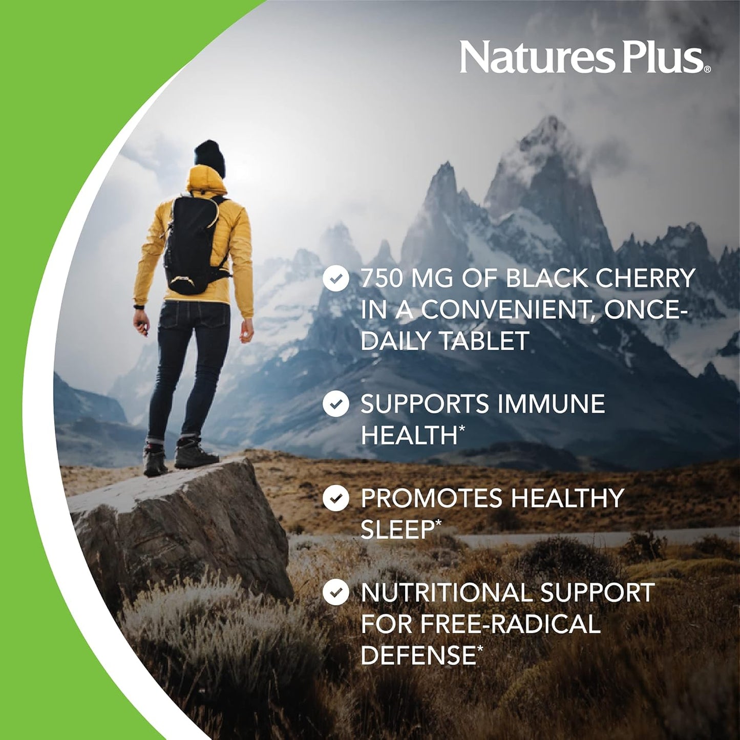 Natures Plus Herbal Actives Black Cherry Extended Release Tablets - 750 mg Anthocyanins, 30 Vegetarian Tabs