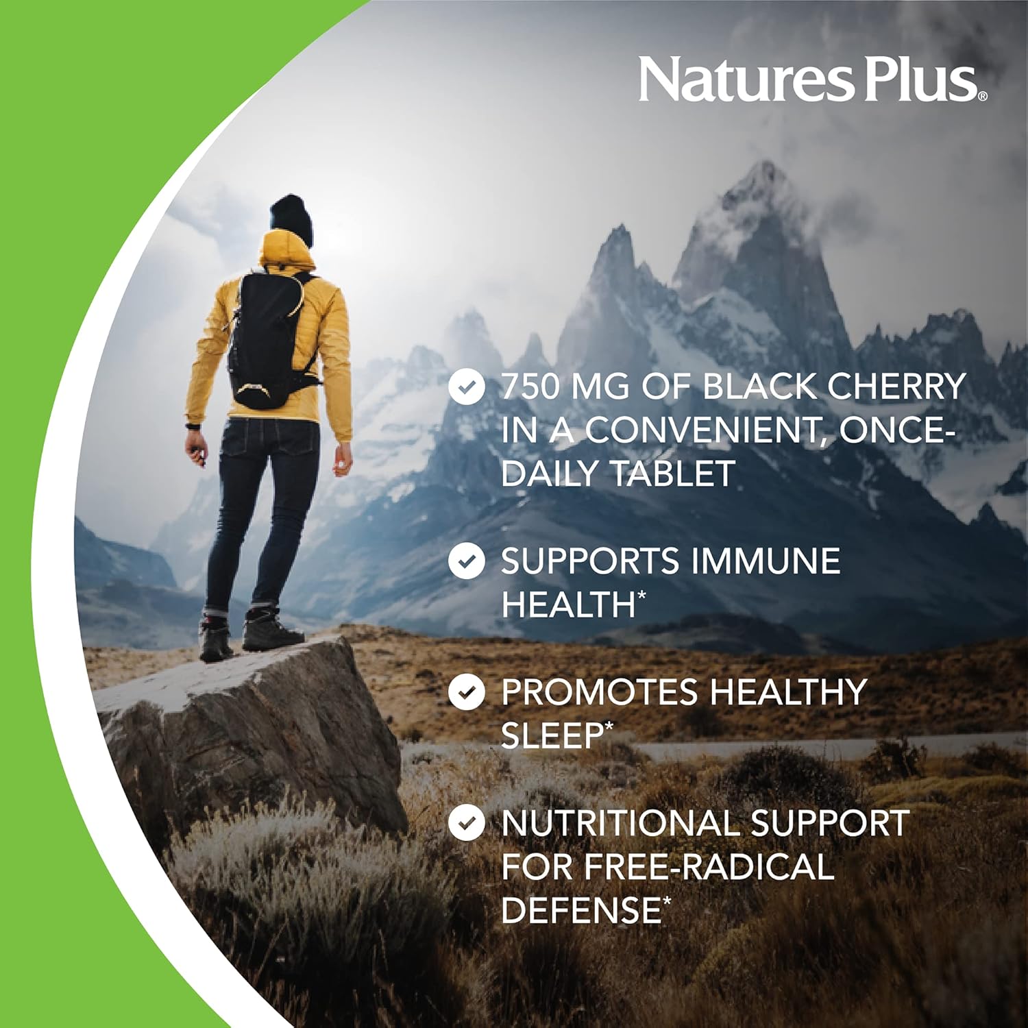Natures Plus Herbal Actives Black Cherry Extended Release Tablets - 750 mg Anthocyanins, 30 Vegetarian Tabs