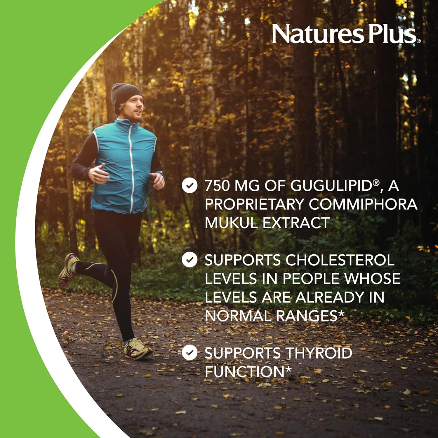 Natures Plus Herbal Actives Gugulipid Extended Release Tablets - 1000mg, 2.5% Guggulsterones - Vegan Ayurvedic Supplement - Gluten-Free