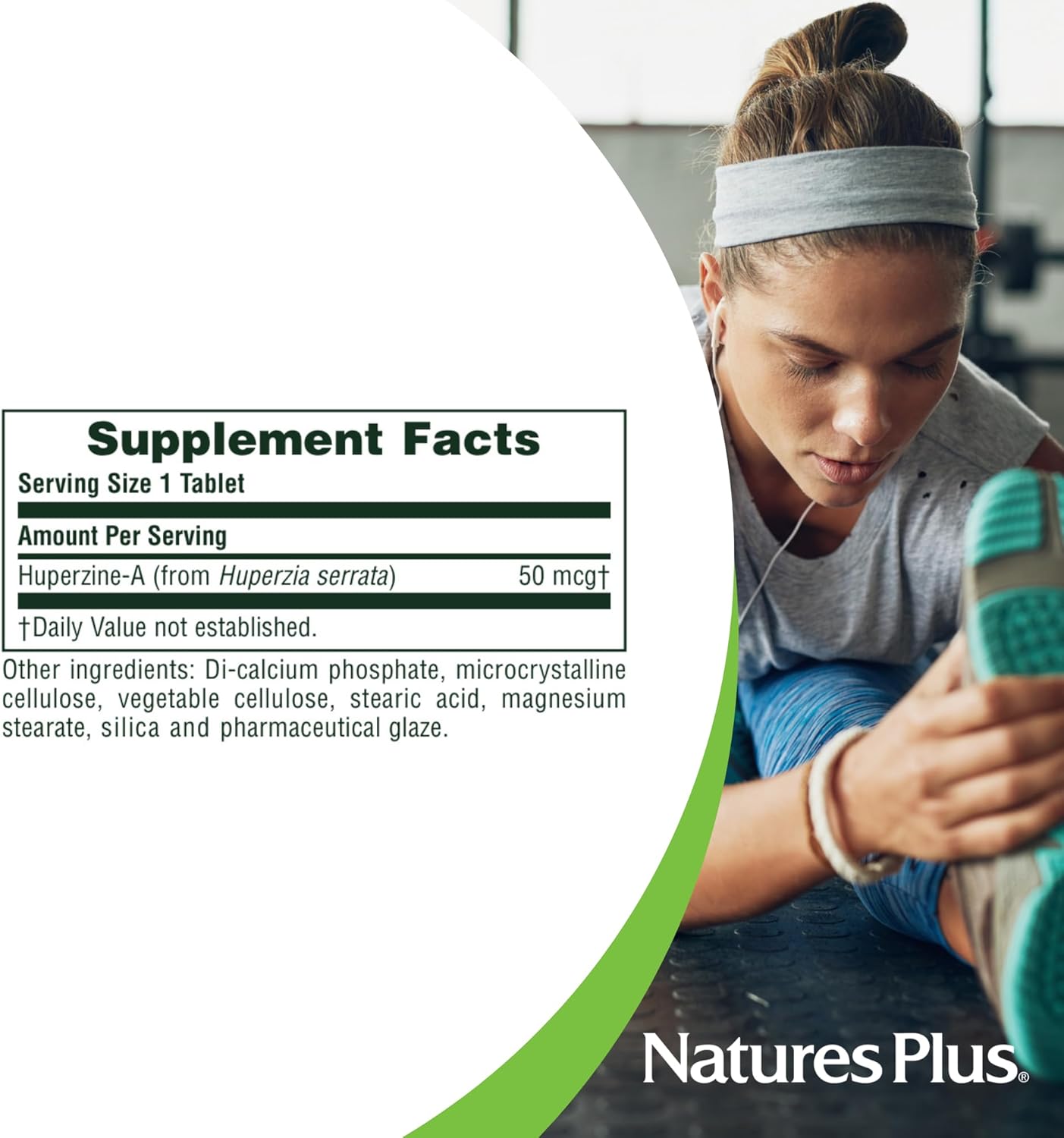 Natures Plus Huperzine Rx-Brain 50 mcg Vegetarian Tablets - Brain Support Supplement with Neuronutrients - Gluten-Free