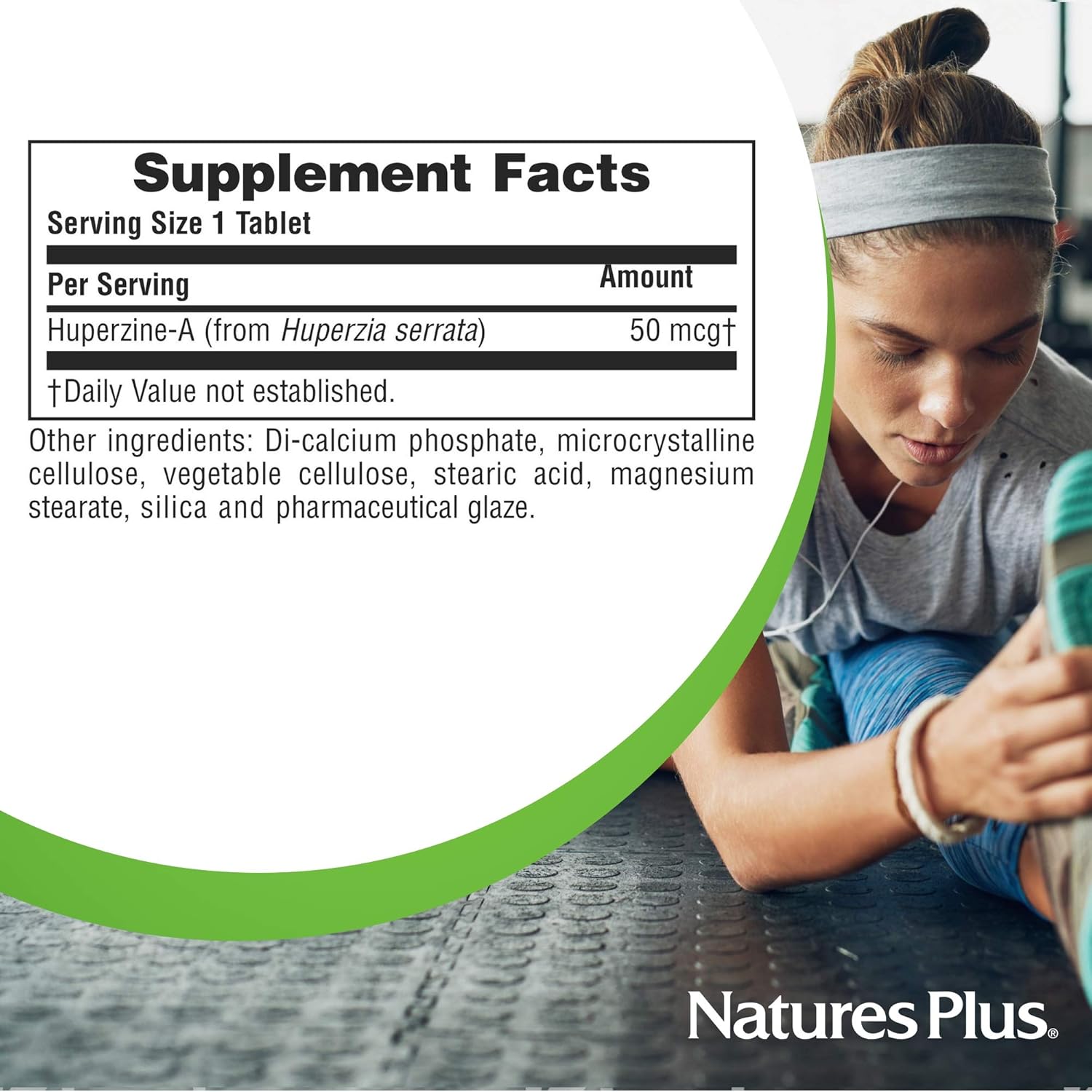 Natures Plus Huperzine Rx-Brain 50 mcg Vegetarian Tablets - Brain Support Supplement with Neuronutrients - Gluten-Free