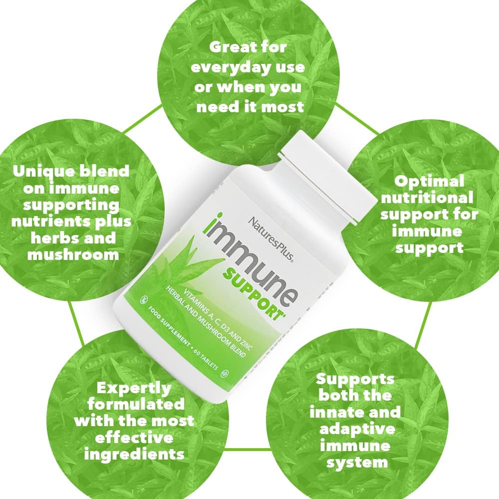 Natures Plus Immune Support Tablets - Daily Defense Complex with Vitamin A, C, D3, Zinc & Copper - Vegetarian & Gluten Free