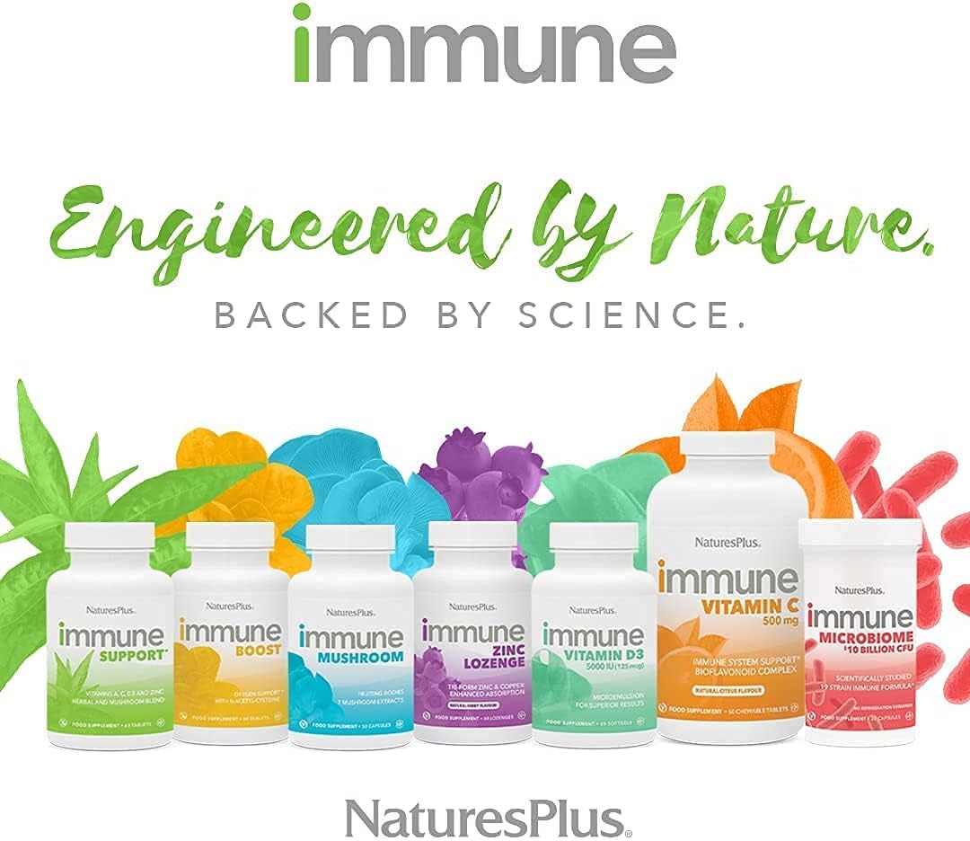 Natures Plus Immune Support Tablets - Daily Defense Complex with Vitamin A, C, D3, Zinc & Copper - Vegetarian & Gluten Free