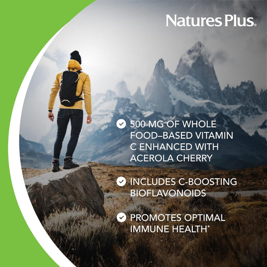 Natures Plus Immune Vitamin C Citrus Chewables - High-Potency Formula with Bioflavonoids & Superfoods - Gentle on Stomach - 100 Servings