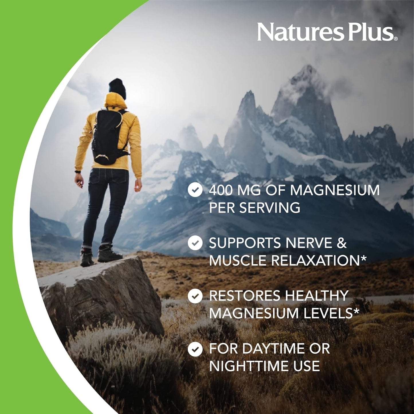 Natures Plus KalmAssure Magnesium Powder - Unflavored - 0.8 lb - Supports Nerve & Muscle Relaxation - Non-GMO, Gluten Free, Vegan - 60 Servings