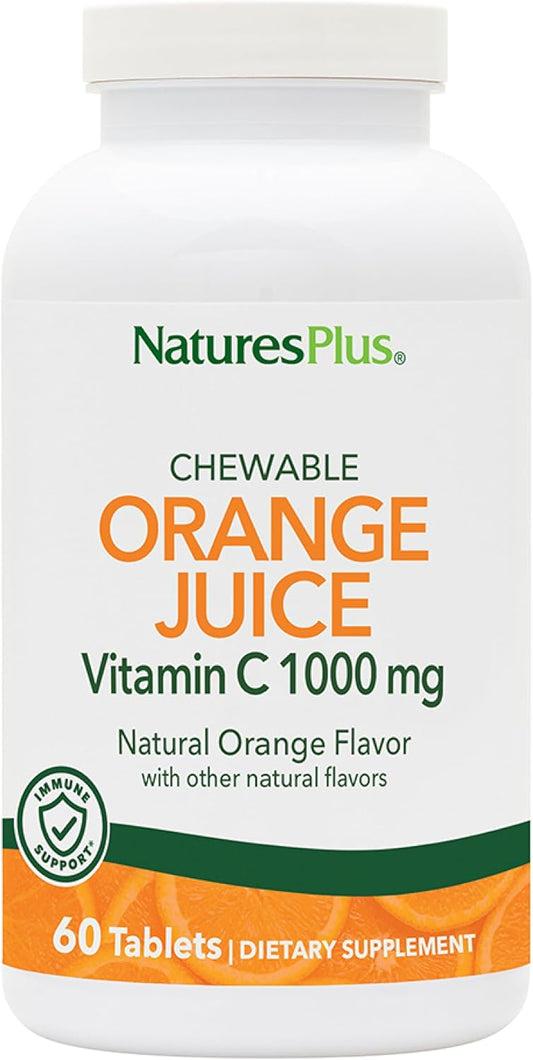 Natures Plus Orange Juice C 1,000 MG Chewable Tablets - 60 Count Bottle