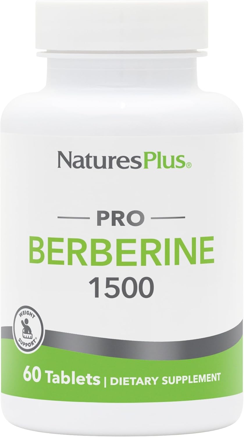 Natures Plus PRO Berberine 1500 mg Tablets - Boosts Metabolism - Non-GMO, Vegan, Gluten Free - 30 Servings