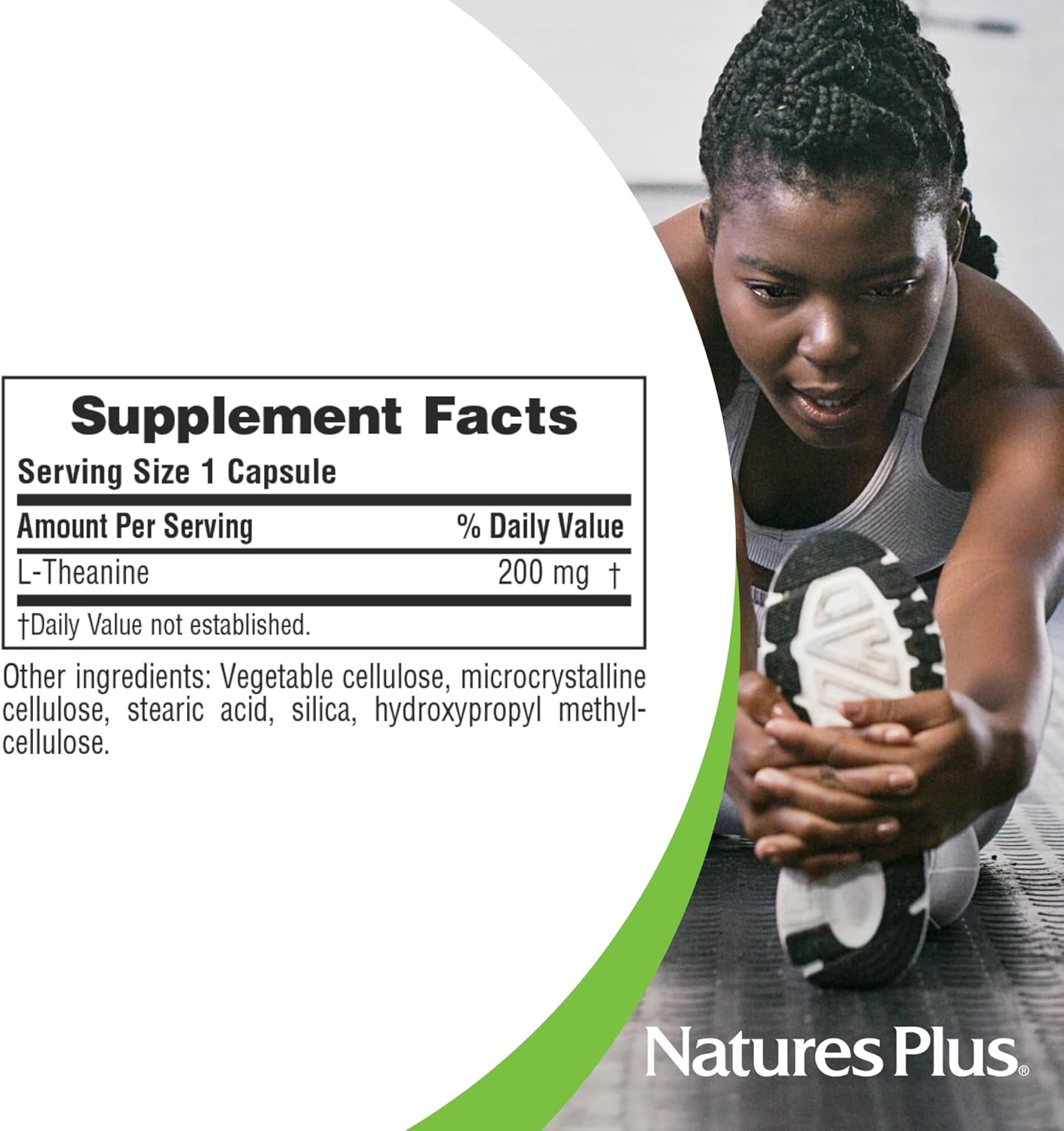 Natures Plus PRO L-Theanine Capsules - Promotes Calm Alertness, Healthy Relaxation & Rest - Non-GMO, Vegan, Gluten Free - 60 Servings