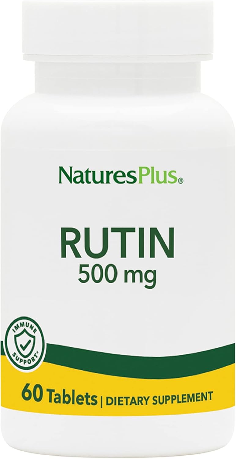 Natures Plus Rutin 500mg Vegetarian Tablets - Vascular & Blood Health Supplement - Healthy Capillaries - Antioxidant - Gluten-Free