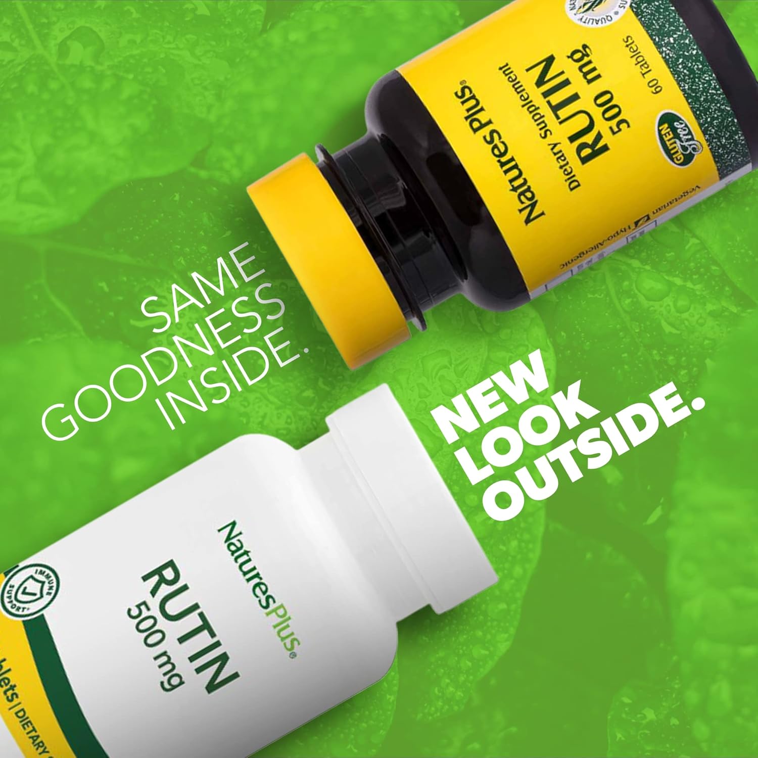 Natures Plus Rutin 500mg Vegetarian Tablets - Vascular & Blood Health Supplement - Healthy Capillaries - Antioxidant - Gluten-Free