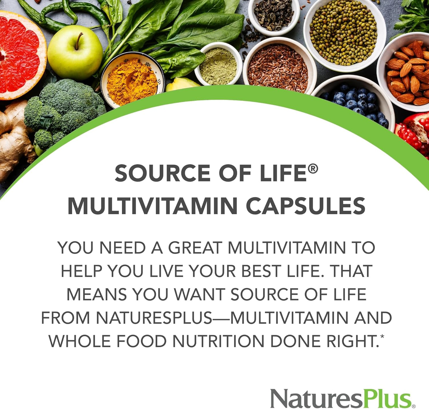 Natures Plus Source of Life Capsules: Multivitamin & Mineral Supplement for Energy & Well-Being - 180 Capsules, Gluten-Free, Vegetarian - 60 Servings