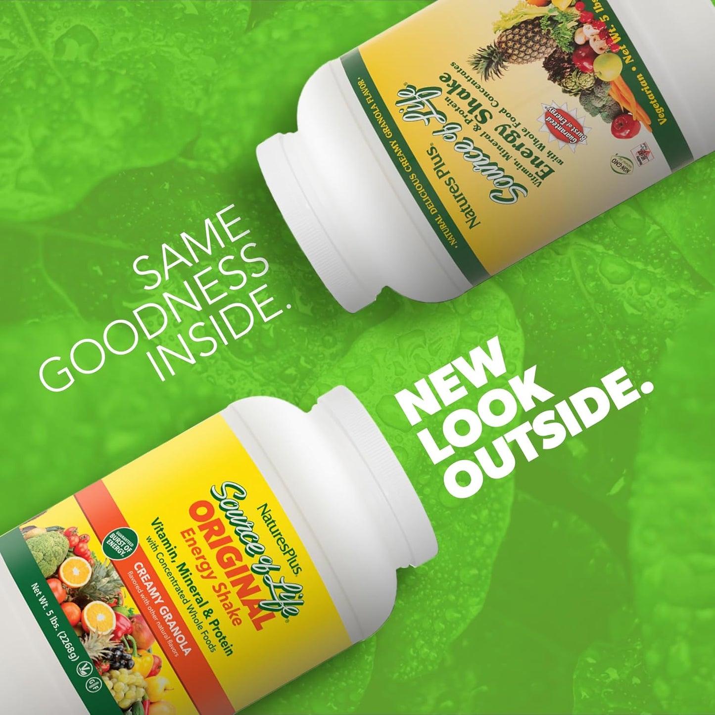 Natures Plus Source of Life Energy Shake, Creamy Granola - 5 lbs, Pack of 2 - Complete Protein, Vitamins & Minerals - Non-GMO, Gluten Free, Vegetarian - 116 Servings