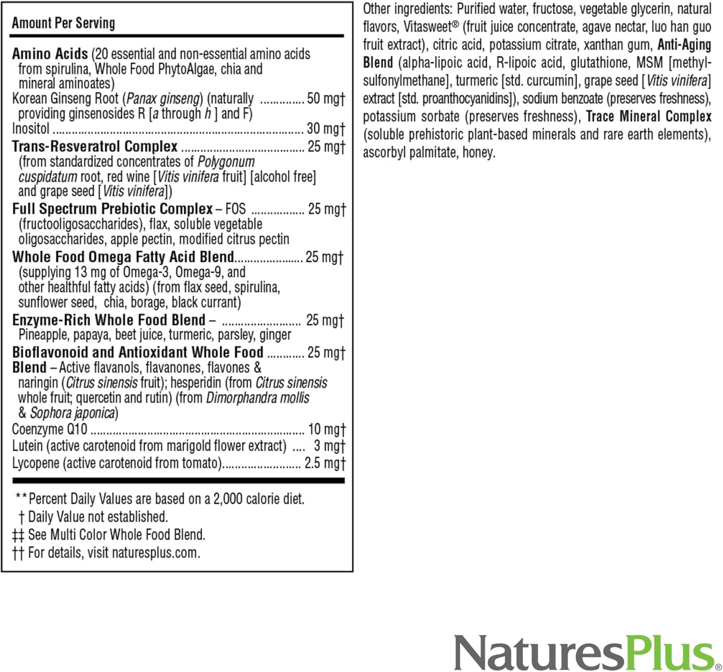 Natures Plus Source of Life Gold Multivitamin Liquid - 30 fl oz - Includes Vitamins D3, B12, K2 & Over 120 Whole Food Nutrients - Pack of 2 - 60 Servings