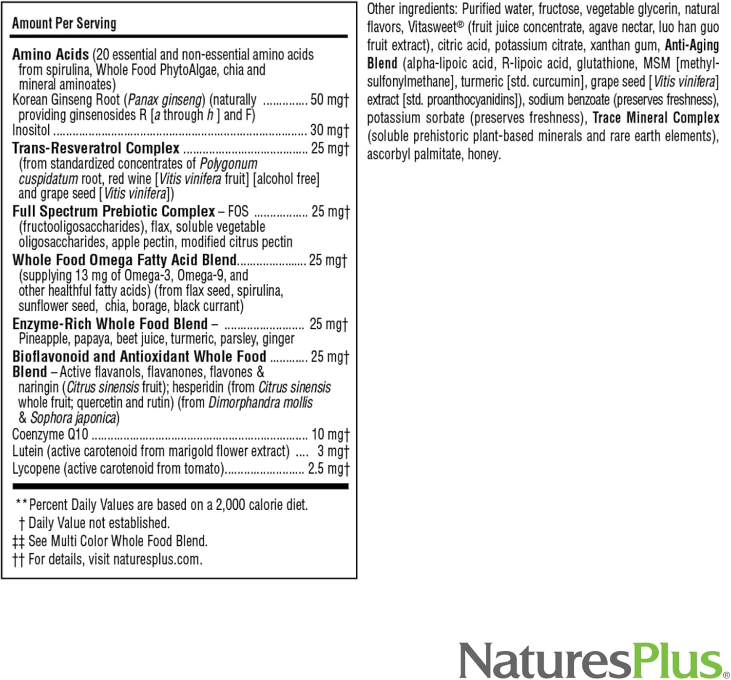 Natures Plus Source of Life Gold Multivitamin Liquid - 30 fl oz - Includes Vitamins D3, B12, K2 & Over 120 Whole Food Nutrients - Pack of 2 - 60 Servings